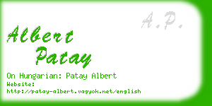 albert patay business card